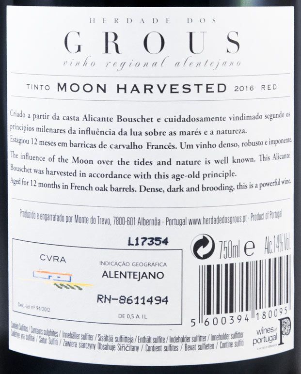 2016 Herdade dos Grous Moon Harvested red