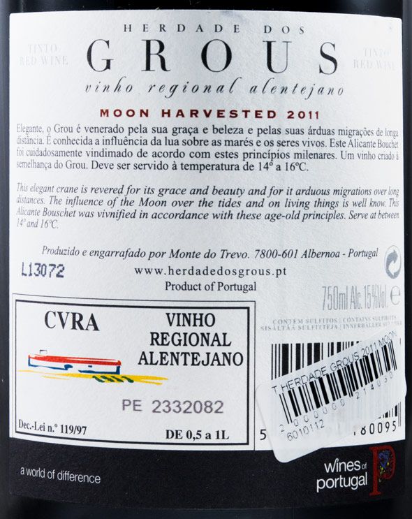 2011 Herdade dos Grous Moon Harvested red