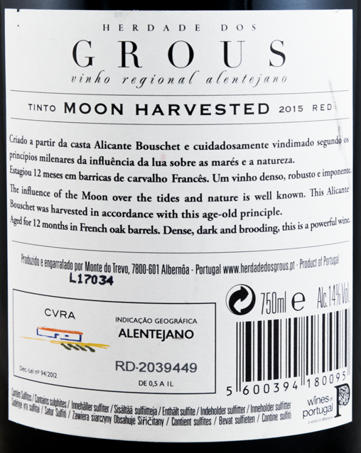 2015 Herdade dos Grous Moon Harvested red