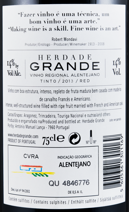 2013 Herdade Grande red