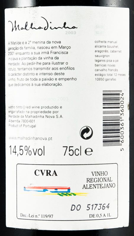 2003 Malhadinha red