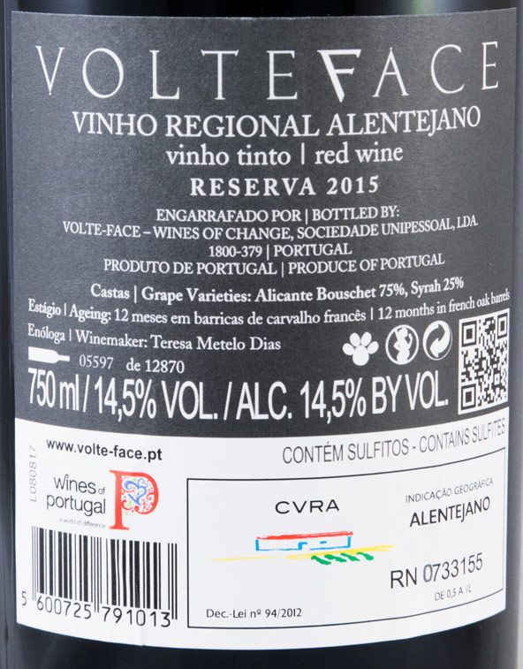 2015 Volte Face Reserva red