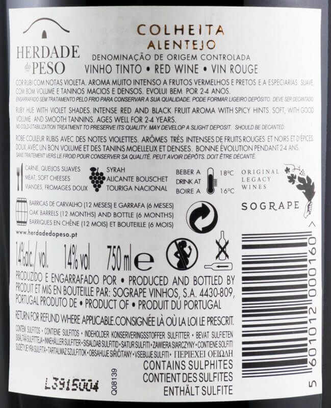 2016 Herdade do Peso Colheita red
