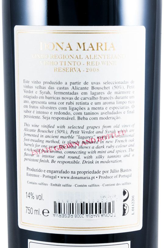 2008 Júlio Bastos Dona Maria Reserva red
