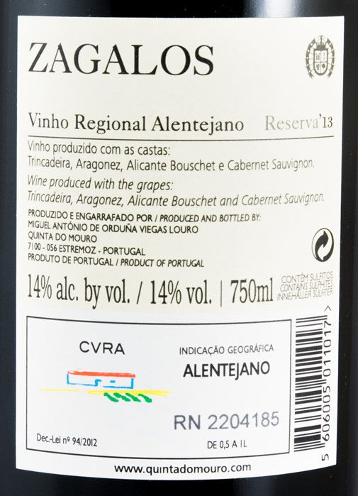 2013 Casa dos Zagalos Reserva tinto