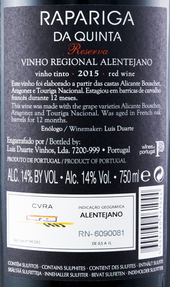 2015 Rapariga da Quinta Reserva tinto