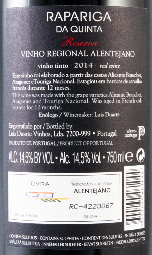 2014 Rapariga da Quinta Reserva tinto