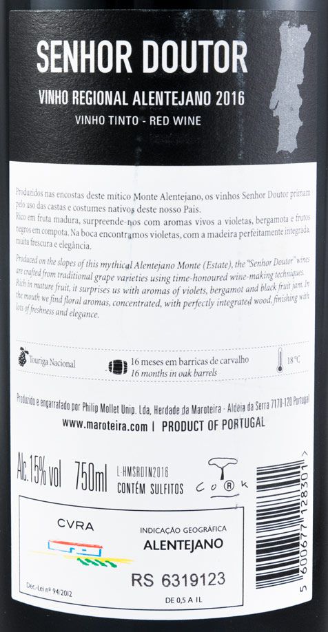 2016 Senhor Doutor Touriga Nacional red