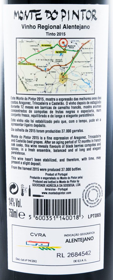 2015 Monte do Pintor tinto