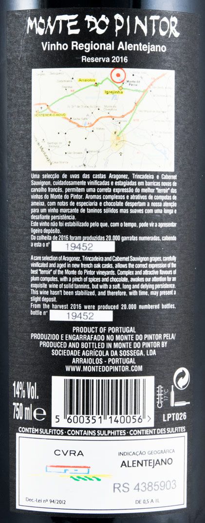 2016 Monte do Pintor Reserva red