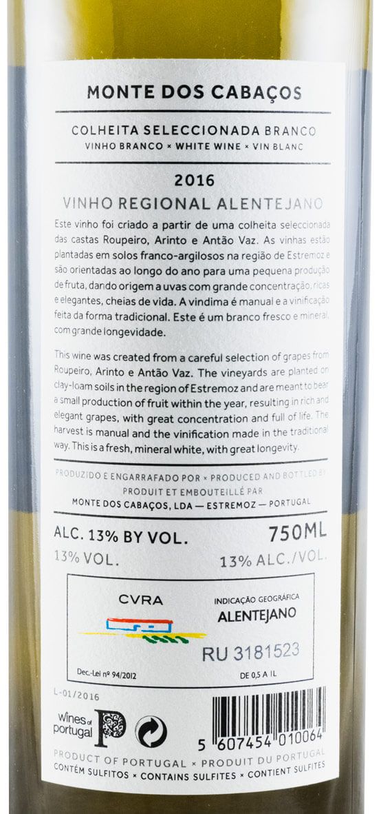 2016 Monte dos Cabaços Colheita Seleccionada white