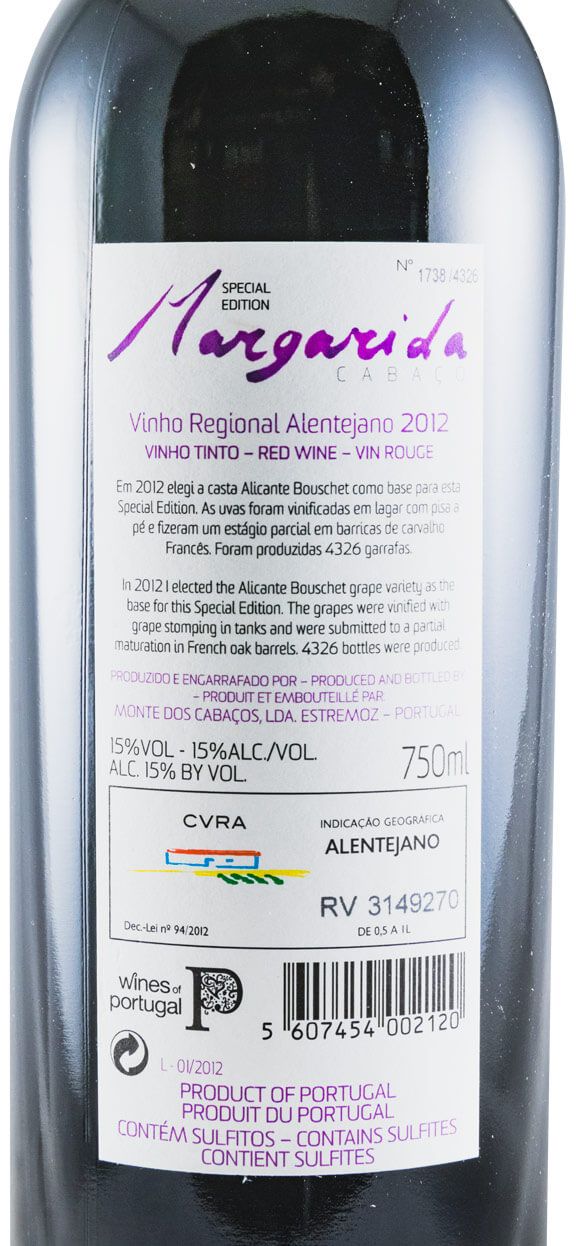 2012 Margarida Special Edition Alicante Bouschet red