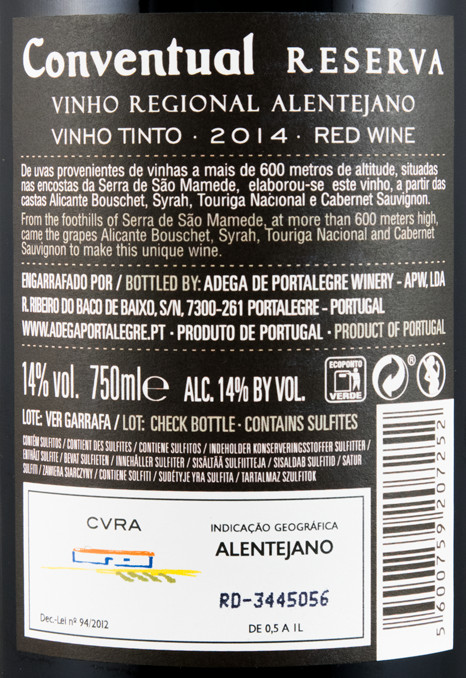 2014 Conventual Reserva tinto