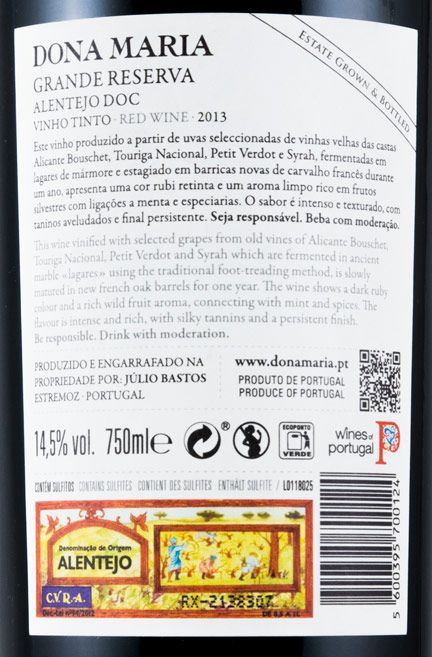 2013 Júlio Bastos Dona Maria Grande Reserva red