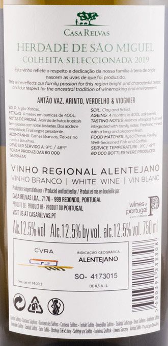 2019 Herdade de São Miguel Colheita Seleccionada branco