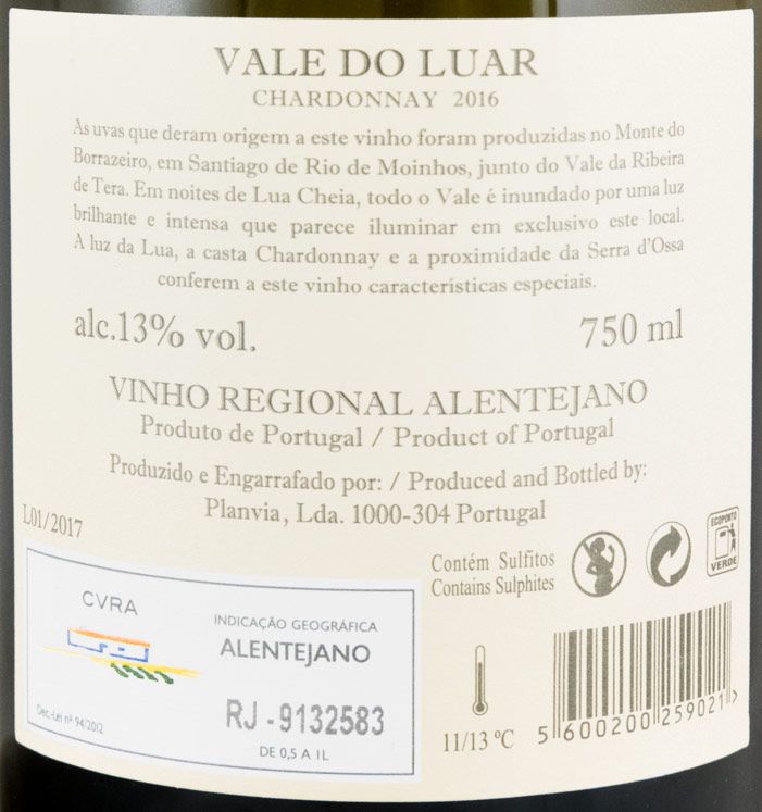2016 Vale do Luar Chardonnay branco