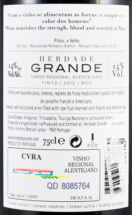 2012 Herdade Grande red