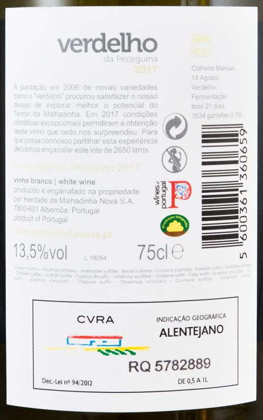 2017 Monte da Peceguina Verdelho white