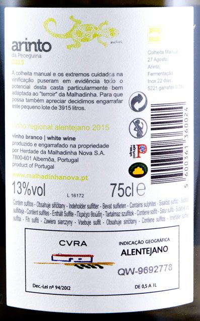 2015 Monte da Peceguina Arinto white