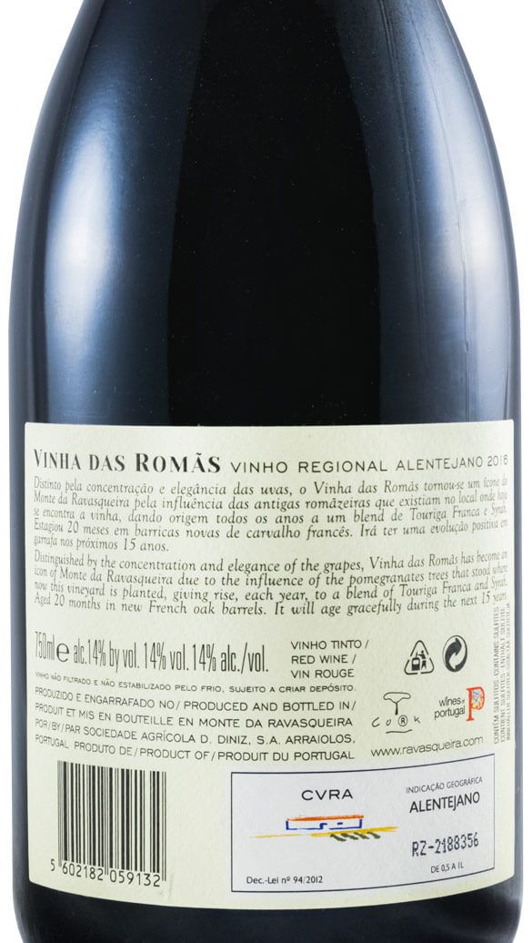 2016 Monte da Ravasqueira Vinha das Romãs tinto