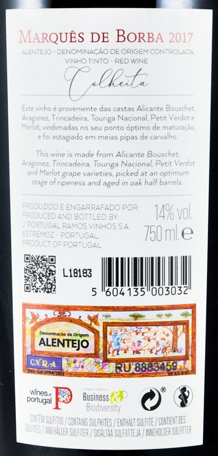 2017 João Portugal Ramos Marquês de Borba tinto