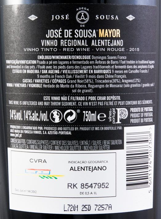 2015 José Maria da Fonseca José de Sousa Mayor red
