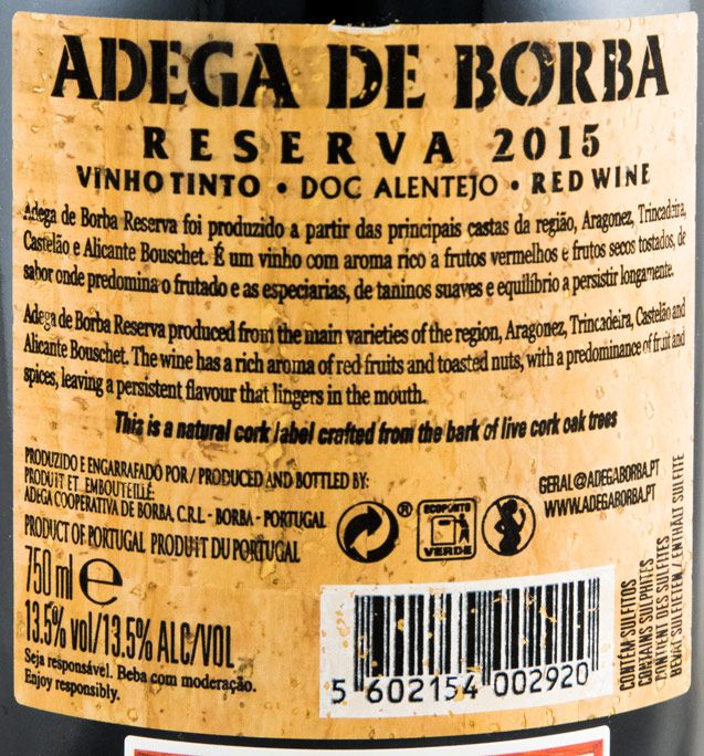 2015 Borba Reserva red 1.5L (cork label)