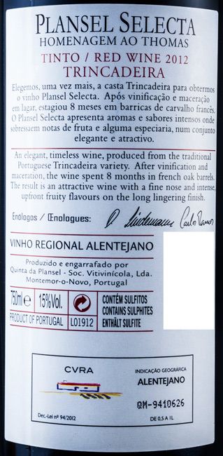2012 Plansel Selecta Homenagem ao Thomas tinto