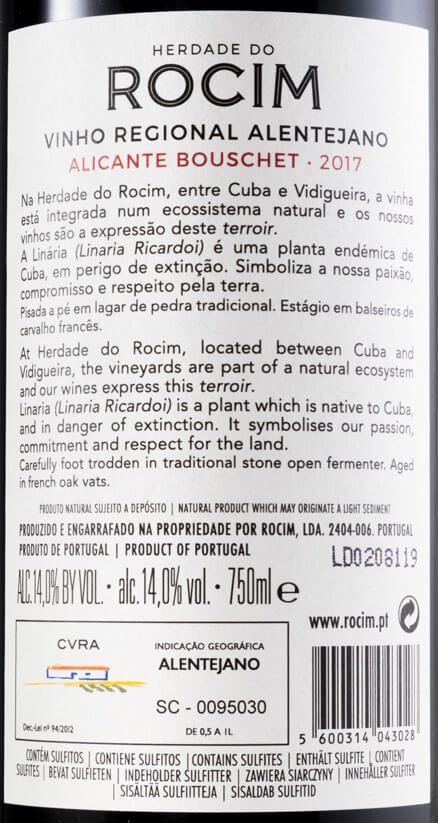 2017 Herdade do Rocim Alicante Bouschet tinto
