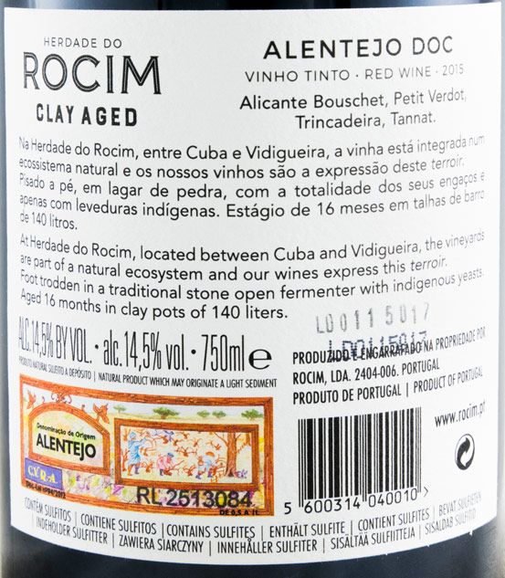 2015 Herdade do Rocim Clay Aged tinto