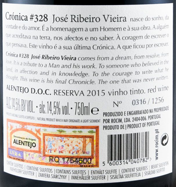 2015 Herdade do Rocim Crónica 328 Reserva tinto