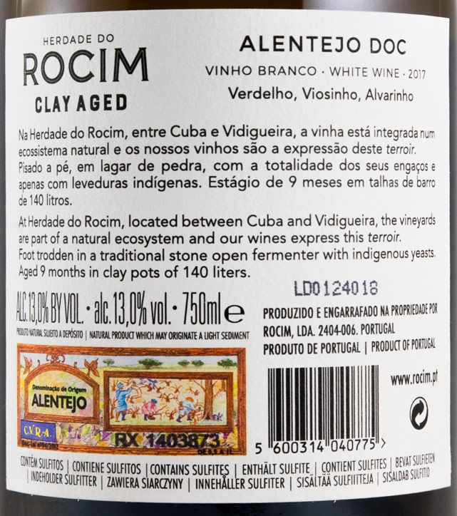 2017 Herdade do Rocim Clay Aged white