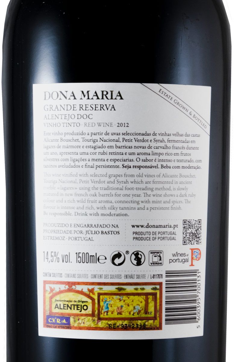 2012 Júlio Bastos Dona Maria Grande Reserva red 1.5L