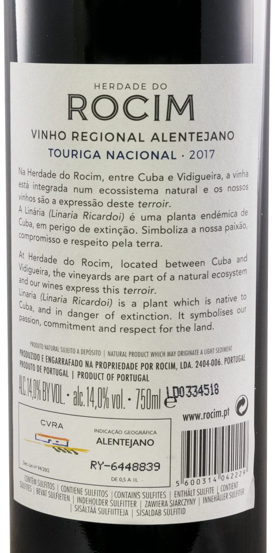 2017 Herdade do Rocim Touriga Nacional red