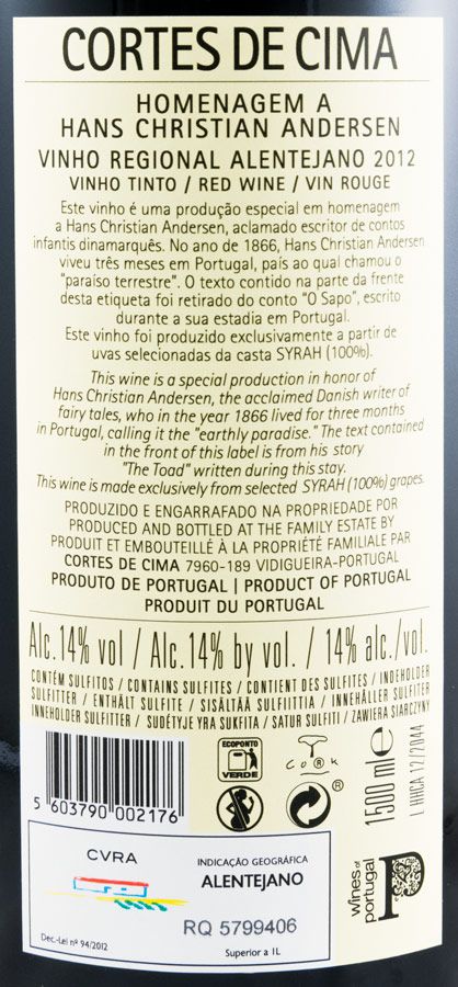 2012 Cortes de Cima Homenagem a Hans Christian Andersen tinto 1,5L