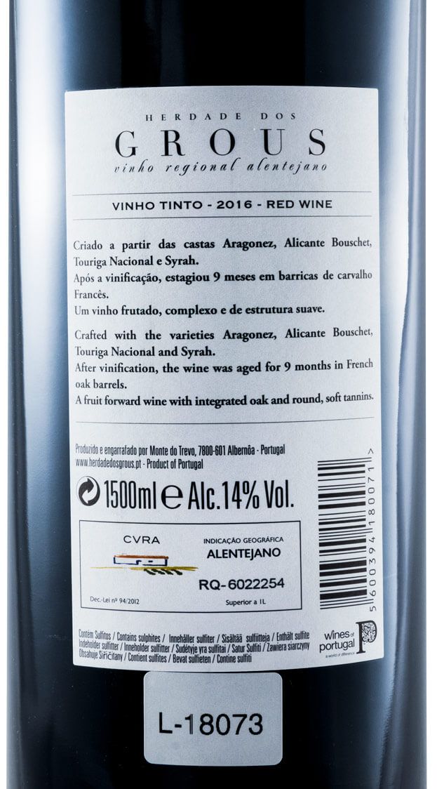2017 Herdade dos Grous tinto 1,5L