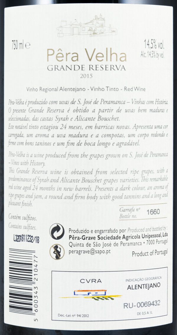 2015 Pêra Velha Grande Reserva tinto