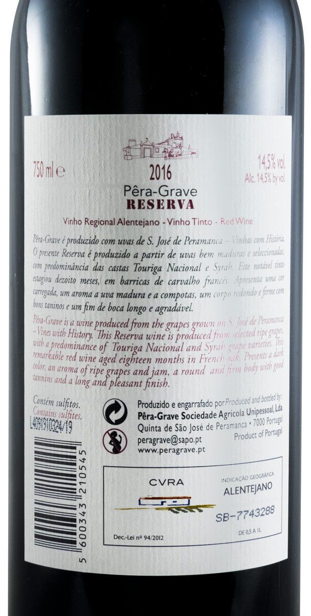 2016 Pêra-Grave Reserva tinto