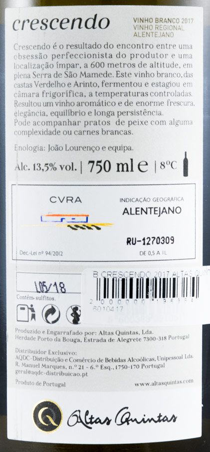 2017 Altas Quintas Crescendo white