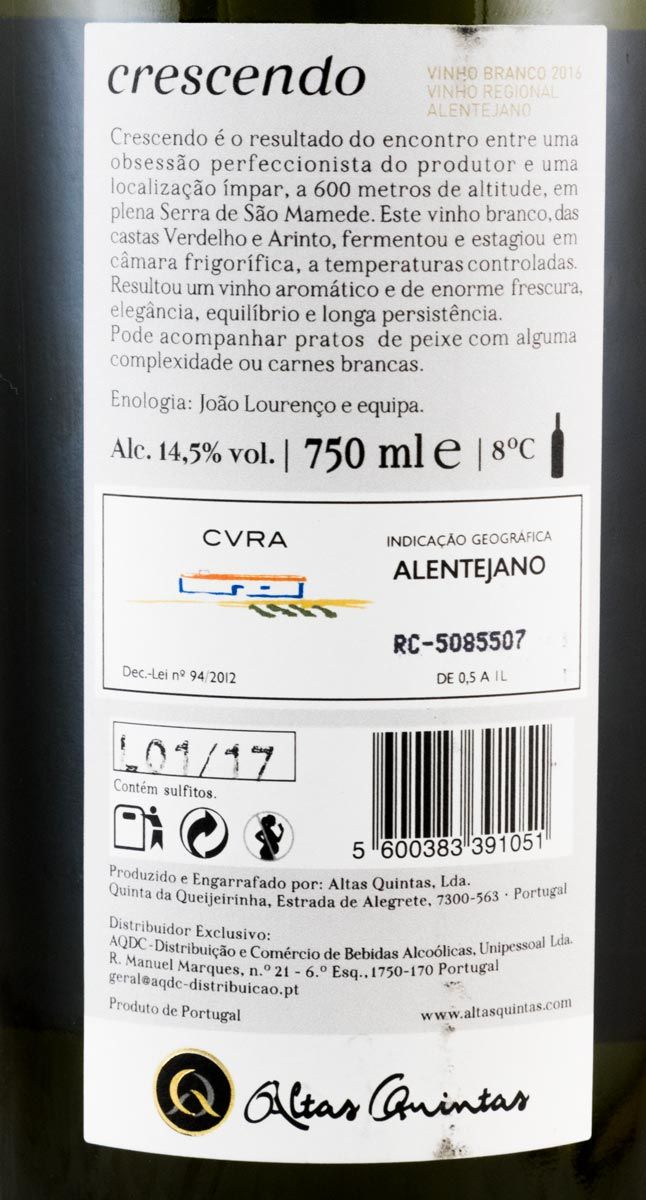 2016 Altas Quintas Crescendo branco