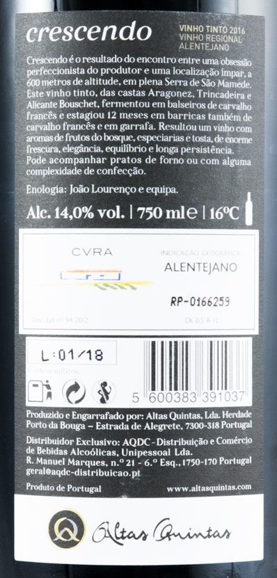 2016 Altas Quintas Crescendo red