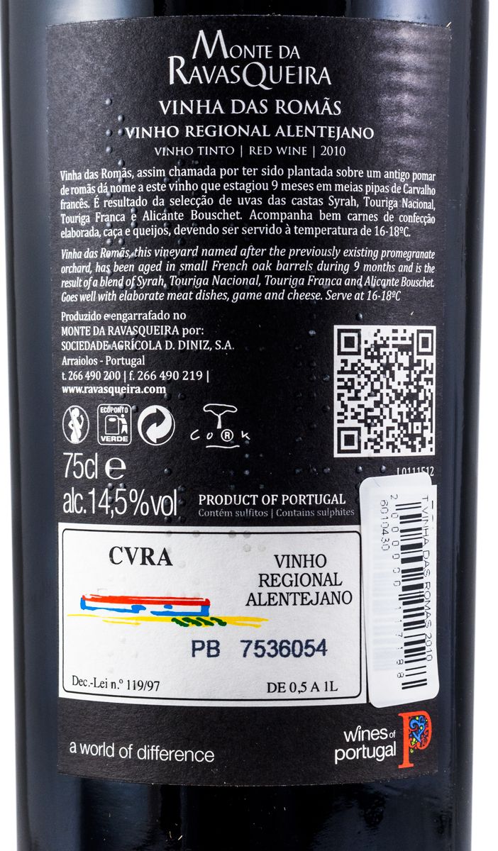 2010 Monte da Ravasqueira Vinha das Romãs tinto
