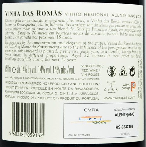 2015 Monte da Ravasqueira Vinha das Romãs red