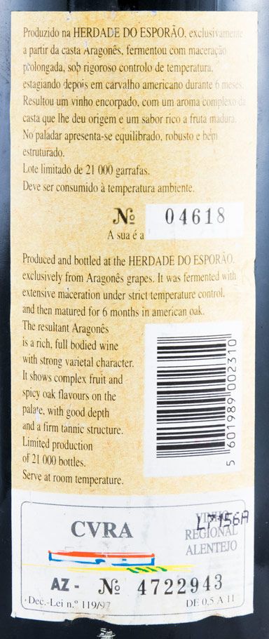 1996 Herdade do Herdade Aragones red
