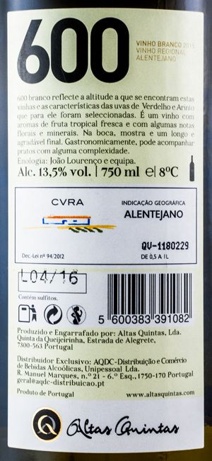 2015 Altas Quintas 600 branco