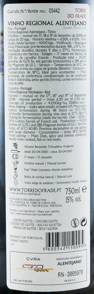 2008 Torre do Frade Reserva red