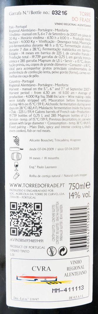 2007 Torre do Frade Reserva tinto