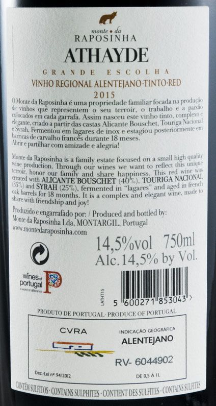 2015 Athayde Grande Escolha tinto