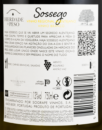 2016 Herdade do Peso Sossego branco