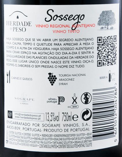 2015 Herdade do Peso Sossego tinto